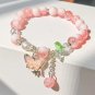 Simple Colorful Beads Crystal Bracelet for Women Girls Korean Ins Butterfly Model Yellow
