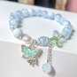 Simple Colorful Beads Crystal Bracelet for Women Girls Korean Ins Butterfly Model Blue