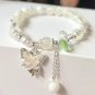 Simple Colorful Beads Crystal Bracelet for Women Girls Korean Ins Butterfly Model White