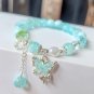 Simple Colorful Beads Crystal Bracelet for Women Girls Korean Ins Butterfly Model Red