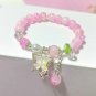Simple Colorful Beads Crystal Bracelet for Women Girls Korean Ins Butterfly Model Red