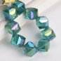 10pcs Diagonal Hole 9mm Cube Square Faceted Crystal Glass Loose Crafts Beads Model Orange