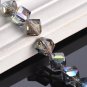 10pcs Diagonal Hole 9mm Cube Square Faceted Crystal Glass Loose Crafts Beads Model Green