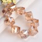 10pcs Diagonal Hole 9mm Cube Square Faceted Crystal Glass Loose Crafts Beads Model Green
