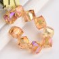 10pcs Diagonal Hole 9mm Cube Square Faceted Crystal Glass Loose Crafts Beads Model Green