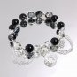 Hot Selling Silver Color Star Moon Tassel Pendant 8mm Burst Flower Crystal Model Pink