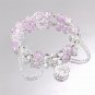 Hot Selling Silver Color Star Moon Tassel Pendant 8mm Burst Flower Crystal Model Pink