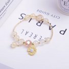 Makersland Children Bracelets for Girls Candy Color Adjustable Rope Pendant Model Champagne flower