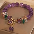 Natural Purple Crystal Bead Bracelet Niche Design Natural Stone Healing Model Purple