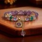 Natural Purple Crystal Bead Bracelet Niche Design Natural Stone Healing Model Purple