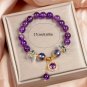 Natural Purple Crystal Bead Bracelet Niche Design Natural Stone Healing Model Purple