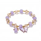 Women Girls Glass Beads Bracelet Butterfly Shape Pendant Ladies Elegant Charm Model A6