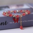 Fashion Crystal Butterfly Pendant Bracelet Colorful Imitation Ceramic Beaded Model Yellow