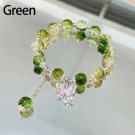 Bracelet Strand Beads Natural Cat Eye Butterfly Bracelet Charm Exquisite Model Green