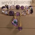 Natural Purple Crystal Bead Bracelet For Women Handmade Bangle With Nice Model heart Natural Purple Crystal Bead Bracelet For Women Handmade Bangle With Nice Model heart