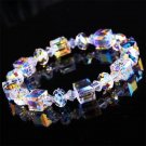 Transparent Square Crystal Bracelet Adjustable Bangle Women Party Jewelry Girl Model A8mmspring