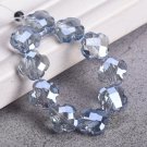 10pcs 12mm Flower Clover Shape Faceted Crystal Glass Loose Spacer Beads For Model Blue
