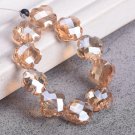 10pcs 12mm Flower Clover Shape Faceted Crystal Glass Loose Spacer Beads For Model Champagne