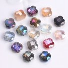 10pcs 12mm Flower Clover Shape Faceted Crystal Glass Loose Spacer Beads For Model Random Mixed