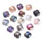 10pcs 12mm Flower Clover Shape Faceted Crystal Glass Loose Spacer Beads For Model Yellow