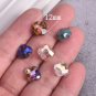 10pcs 12mm Flower Clover Shape Faceted Crystal Glass Loose Spacer Beads For Model Green Colorized