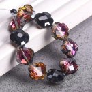 10pcs 12mm Flower Clover Shape Faceted Crystal Glass Loose Spacer Beads For Model Black