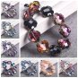 10pcs 12mm Flower Clover Shape Faceted Crystal Glass Loose Spacer Beads For Model Black
