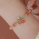 Fashion Red Flower Beaded Bracelet for Women Vintage Elegant Crystal Shell Model 02