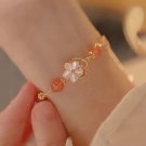Fashion Red Flower Beaded Bracelet for Women Vintage Elegant Crystal Shell Model 01