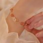 Fashion Red Flower Beaded Bracelet for Women Vintage Elegant Crystal Shell Model 01