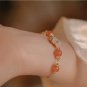 Fashion Red Flower Beaded Bracelet for Women Vintage Elegant Crystal Shell Model 01