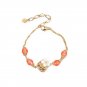 Fashion Red Flower Beaded Bracelet for Women Vintage Elegant Crystal Shell Model 01