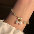 Fashion Red Flower Beaded Bracelet for Women Vintage Elegant Crystal Shell Model 04
