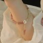 Fashion Red Flower Beaded Bracelet for Women Vintage Elegant Crystal Shell Model 03