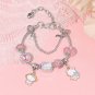 Cartoon Character Kuromi Melody Adjustable Size Handmade Bracelet Anime Model Pink