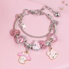Cartoon Character Kuromi Melody Adjustable Size Handmade Bracelet Anime Model Melody
