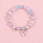 Cute Pink Unicorn Beaded Bracelet for Girls Friend Sweet Colorful Glass Hand Model UnicornA