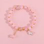 Cute Pink Unicorn Beaded Bracelet for Girls Friend Sweet Colorful Glass Hand Model UnicornA