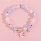 Cute Pink Unicorn Beaded Bracelet for Girls Friend Sweet Colorful Glass Hand Model Moon Cute Pink Unicorn Beaded Bracelet for Girls Friend Sweet Colorful Glass Hand Model Moon