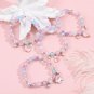 Cute Pink Unicorn Beaded Bracelet for Girls Friend Sweet Colorful Glass Hand Model Moon