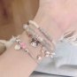 1PCS Kawaii Anime Sanrio Kuromi My Melody Bracelet Cinnamoroll Crystal Beads Model A23
