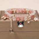 1PCS Kawaii Anime Sanrio Kuromi My Melody Bracelet Cinnamoroll Crystal Beads Model A24