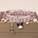 1PCS Kawaii Anime Sanrio Kuromi My Melody Bracelet Cinnamoroll Crystal Beads Model A25