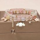 1PCS Kawaii Anime Sanrio Kuromi My Melody Bracelet Cinnamoroll Crystal Beads Model A26