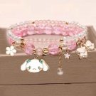 1PCS Kawaii Anime Sanrio Kuromi My Melody Bracelet Cinnamoroll Crystal Beads Model A27