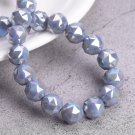 6mm 8mm 10mm Round Shape Coloful Plated Faceted Crystal Glass Loose Beads Model Grey