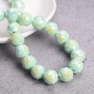 6mm 8mm 10mm Round Shape Coloful Plated Faceted Crystal Glass Loose Beads Model Green