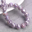 6mm 8mm 10mm Round Shape Coloful Plated Faceted Crystal Glass Loose Beads Model Purple
