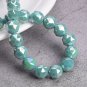 6mm 8mm 10mm Round Shape Coloful Plated Faceted Crystal Glass Loose Beads Model Opaque Cyan