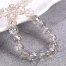 6mm 8mm 10mm Round Shape Coloful Plated Faceted Crystal Glass Loose Beads Model Lt Champagne